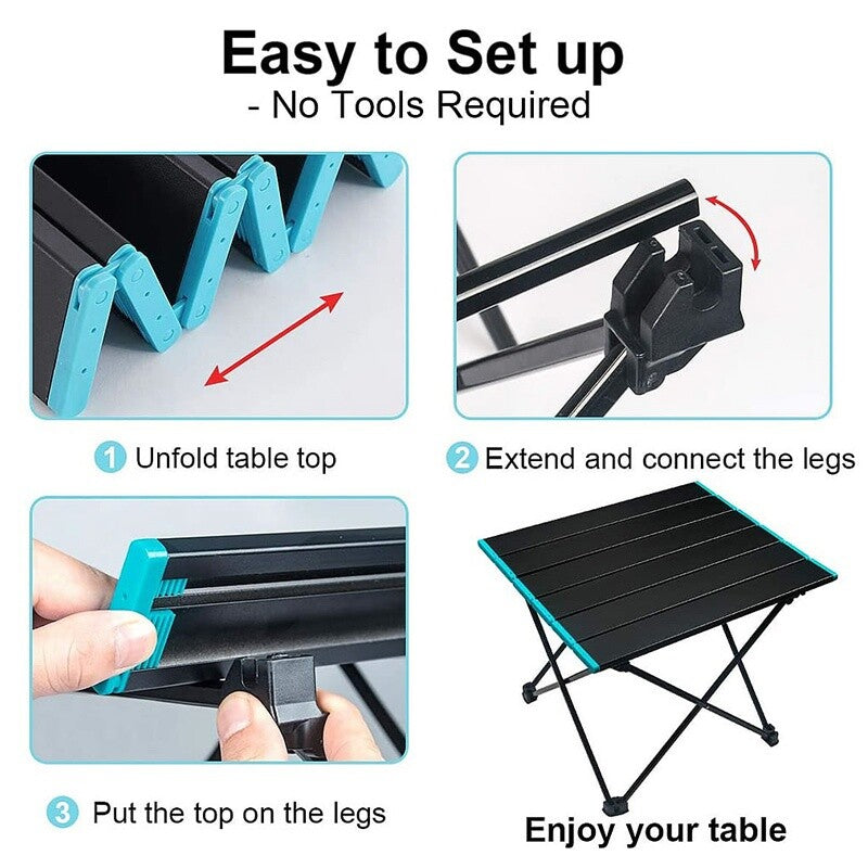 Folding Camping Table with Garden Picnic Tote Bag Portable BBQ Beach Fishing