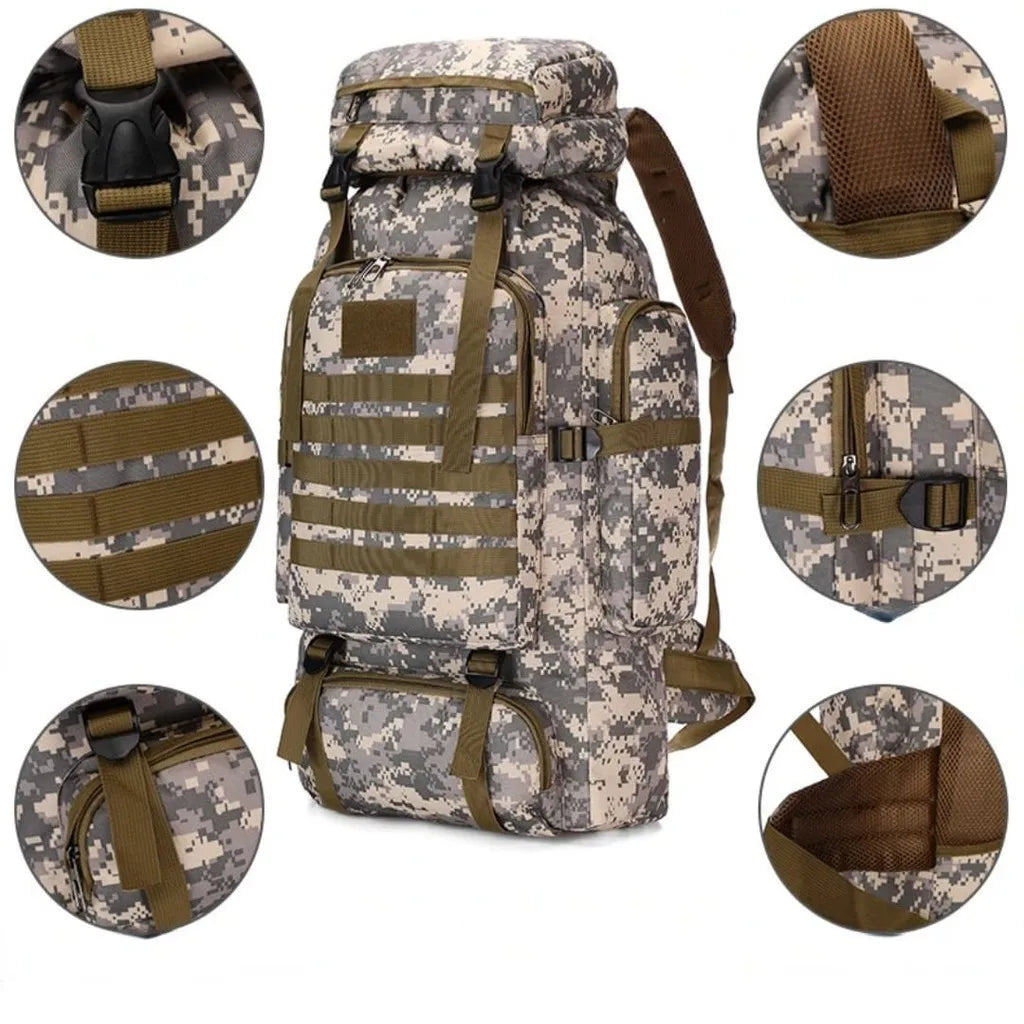Backpack 80 liters camping Tactical Large Capacity Camping