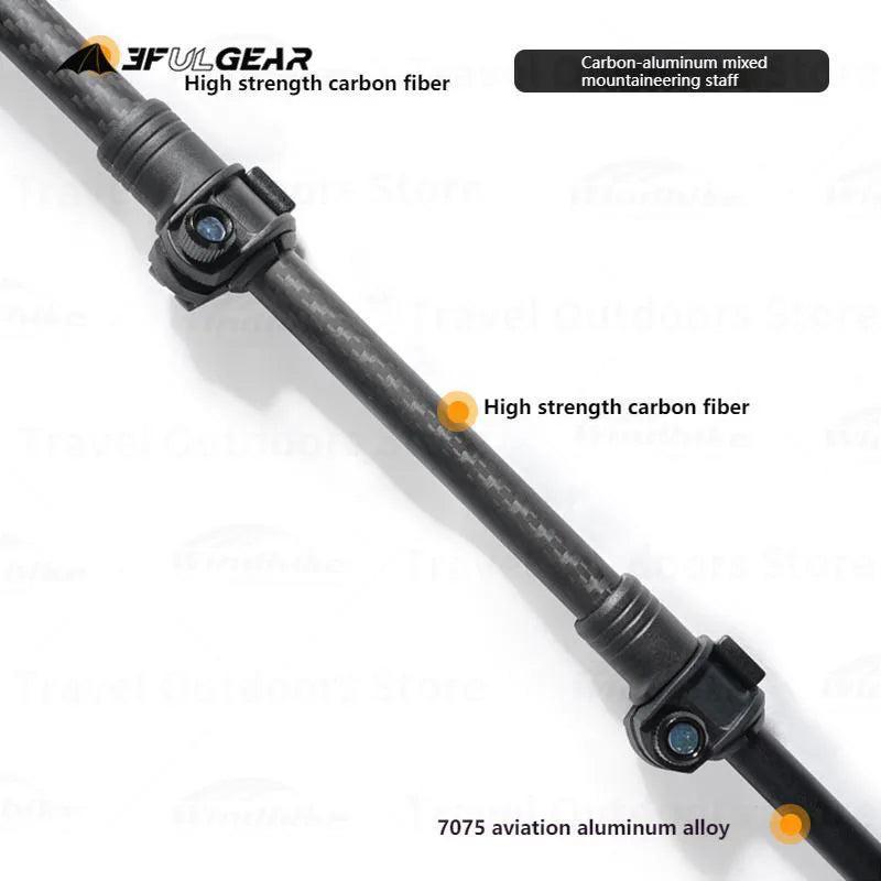 3F UL GEAR Portable 2 Style Ultralight Folding Climbing Stick Outdoor Camping Hiking Aluminum Alloy Carbon Fibre Trekking Pole