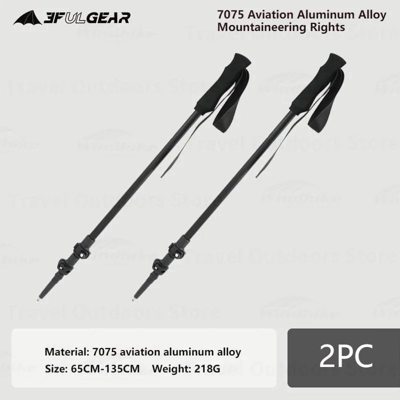 3F UL GEAR Portable 2 Style Ultralight Folding Climbing Stick Outdoor Camping Hiking Aluminum Alloy Carbon Fibre Trekking Pole