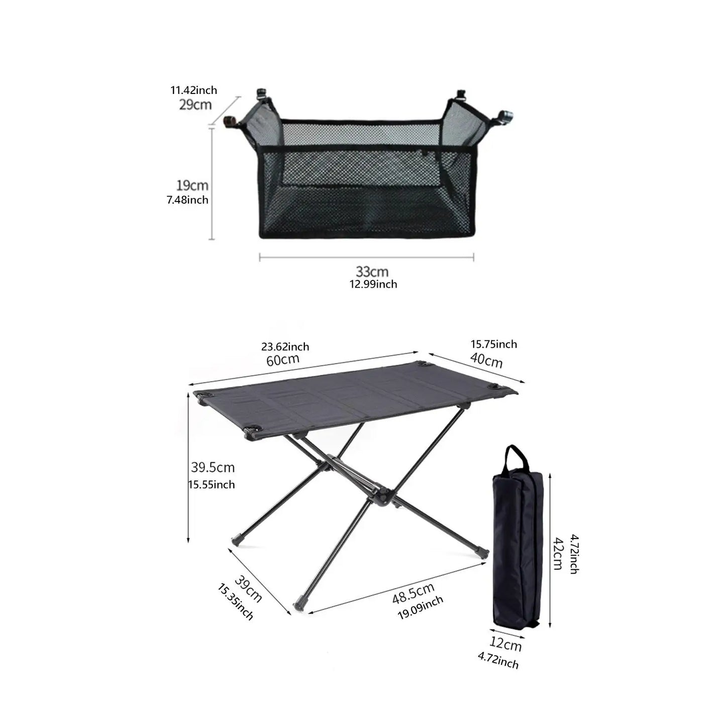 Camping Folding Table Lightweight 1680D Oxford Roll-Up Table Portable Aluminum Alloy Tourist Tables for Outdoor Picnic