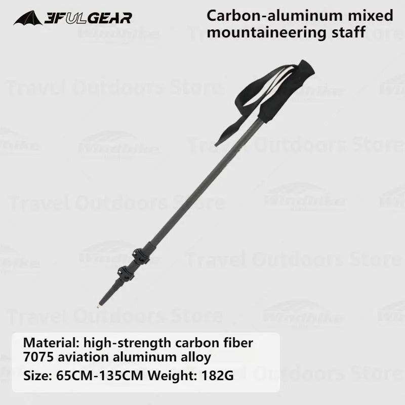 3F UL GEAR Portable 2 Style Ultralight Folding Climbing Stick Outdoor Camping Hiking Aluminum Alloy Carbon Fibre Trekking Pole