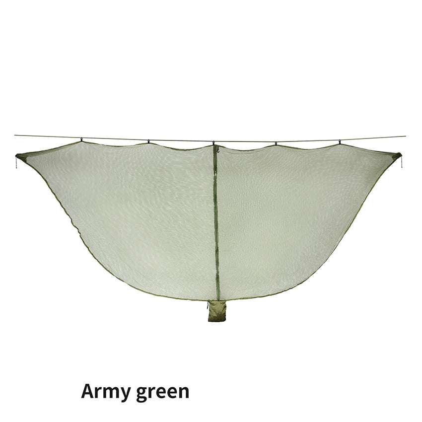 Hammock Bug Netting, 210T Nylon Mesh, with Drawstring Bag, 6 Meters Rope, Double Sided Zipper Camping Hammock Mosquito Netting