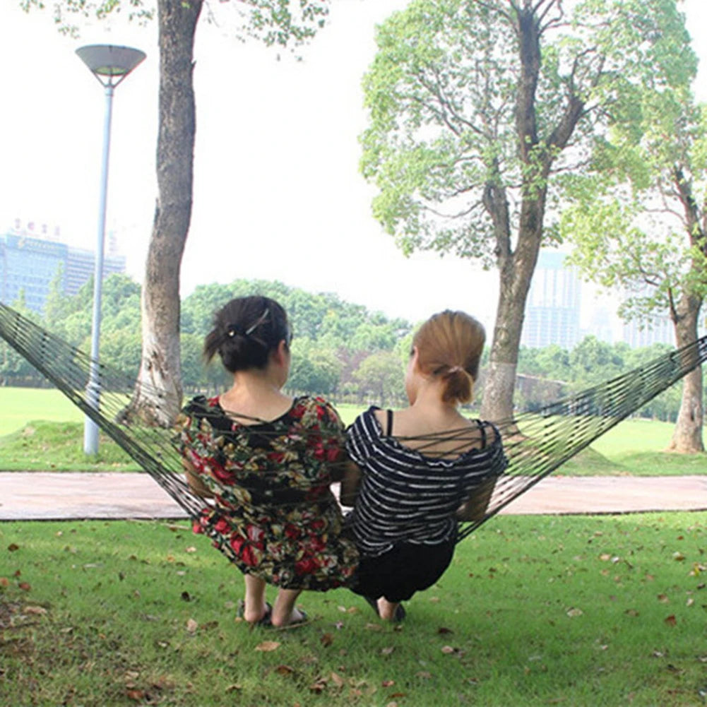 Portable Hammocks Nylon Mesh Rope Outdoor Travel Camping Garden Hammock Hanging Swing
