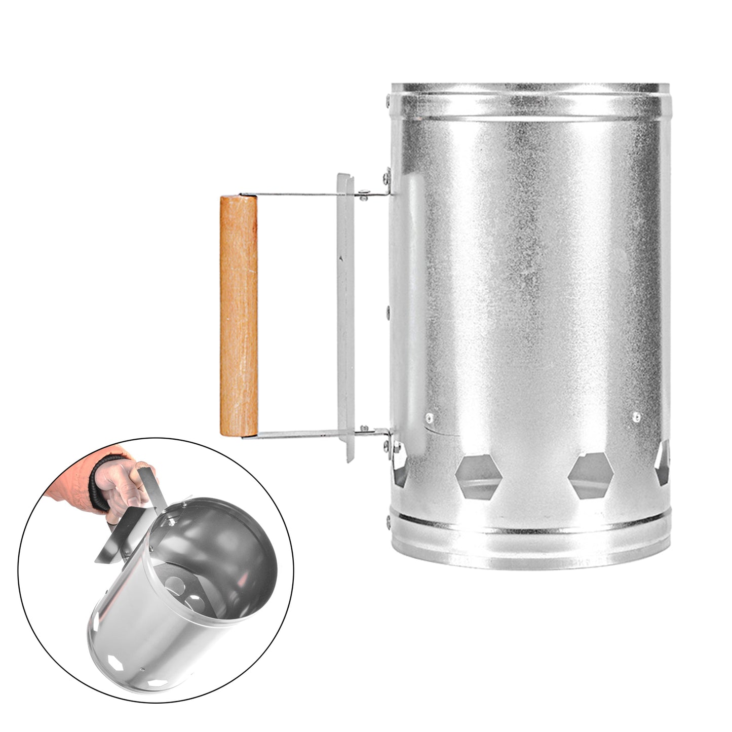 Barbecue Tools With Handle Ignition Anti Slip Outdoor Camping Carbon Chimney Starter Fire Grill Charcoal Fast Stove Barrels