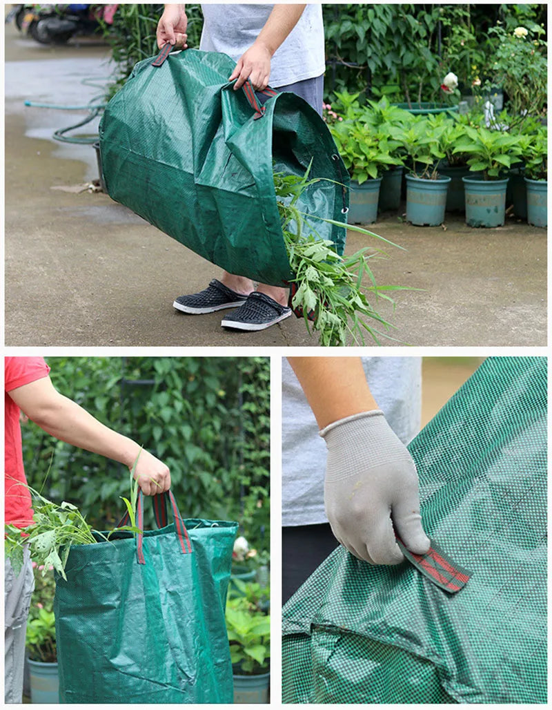 Heavy Duty Large Garden Waste Bag for Yard Leaf Weeds Grass Rubble - Outdoor Trash Bag Garden Rubbish Bags for Waste Bins Storag