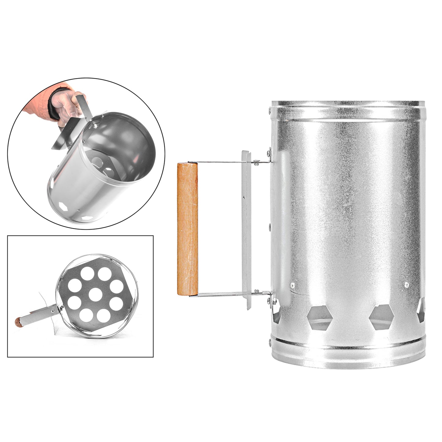 Barbecue Tools With Handle Ignition Anti Slip Outdoor Camping Carbon Chimney Starter Fire Grill Charcoal Fast Stove Barrels