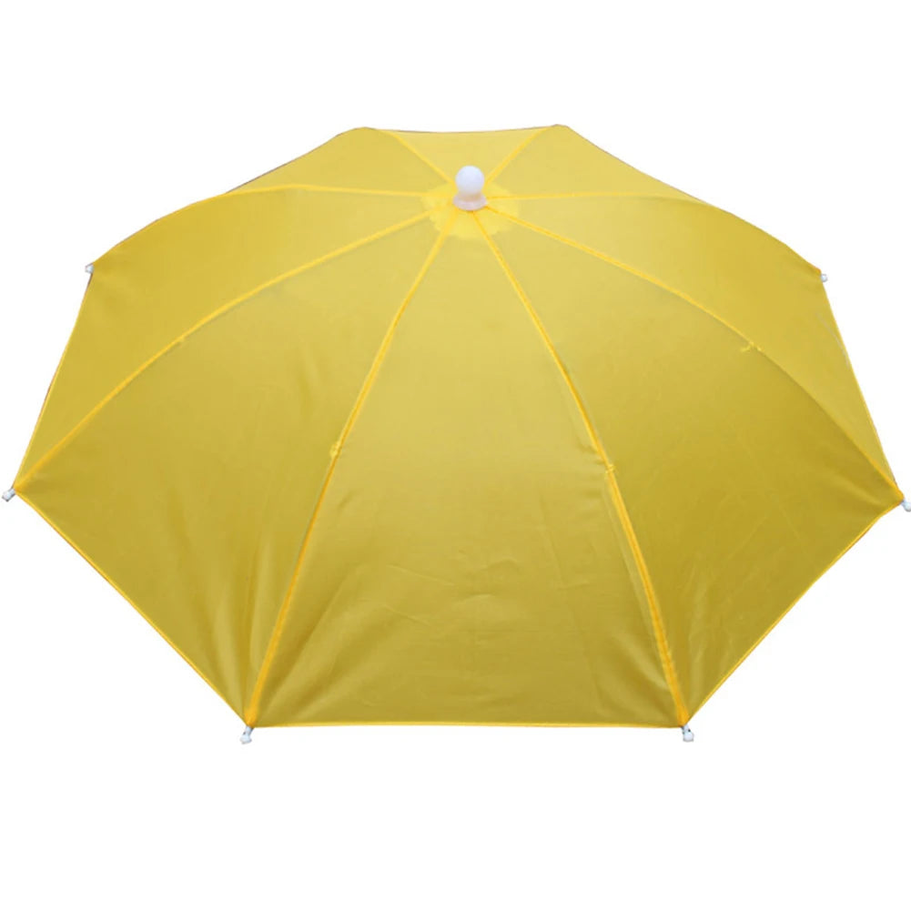 55/65cm Fishing Cap Outdoor Umbrella Hat Sun Shade Waterproof  Camping Hiking Fishing Festivals Parasol Foldable Brolly Cap