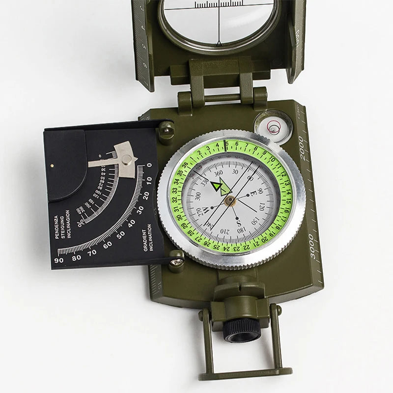 Outdoor Survival Gear Green Compass Camping Hiking Geological Compass Digital Compass Camping Navigation Equipment Gadgets