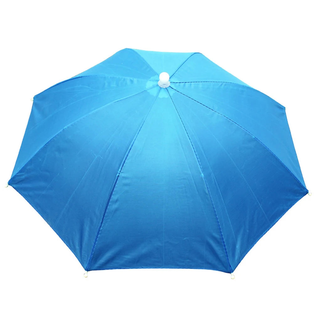55/65cm Fishing Cap Outdoor Umbrella Hat Sun Shade Waterproof  Camping Hiking Fishing Festivals Parasol Foldable Brolly Cap