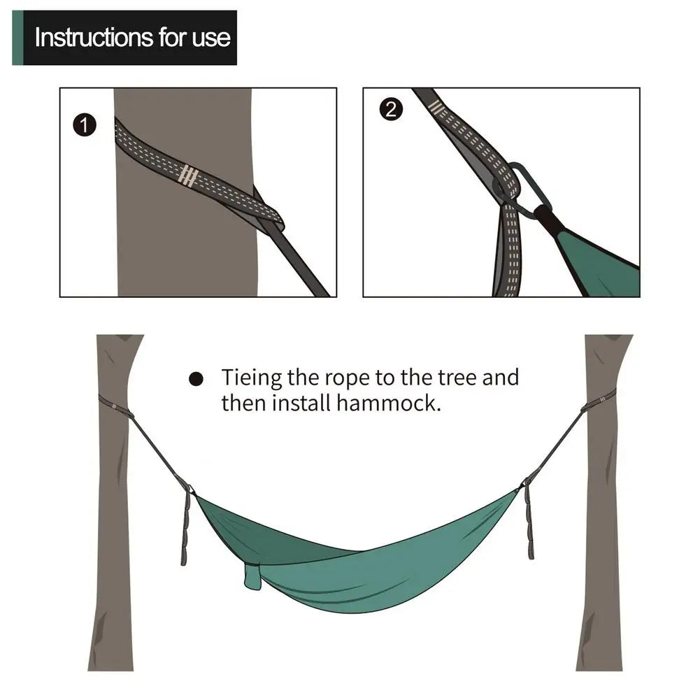1pc Hammock Straps Special Reinforced Polyester Straps 10 Ring High Load-Bearing Barbed Black Outdoor Hammock Straps Accessories