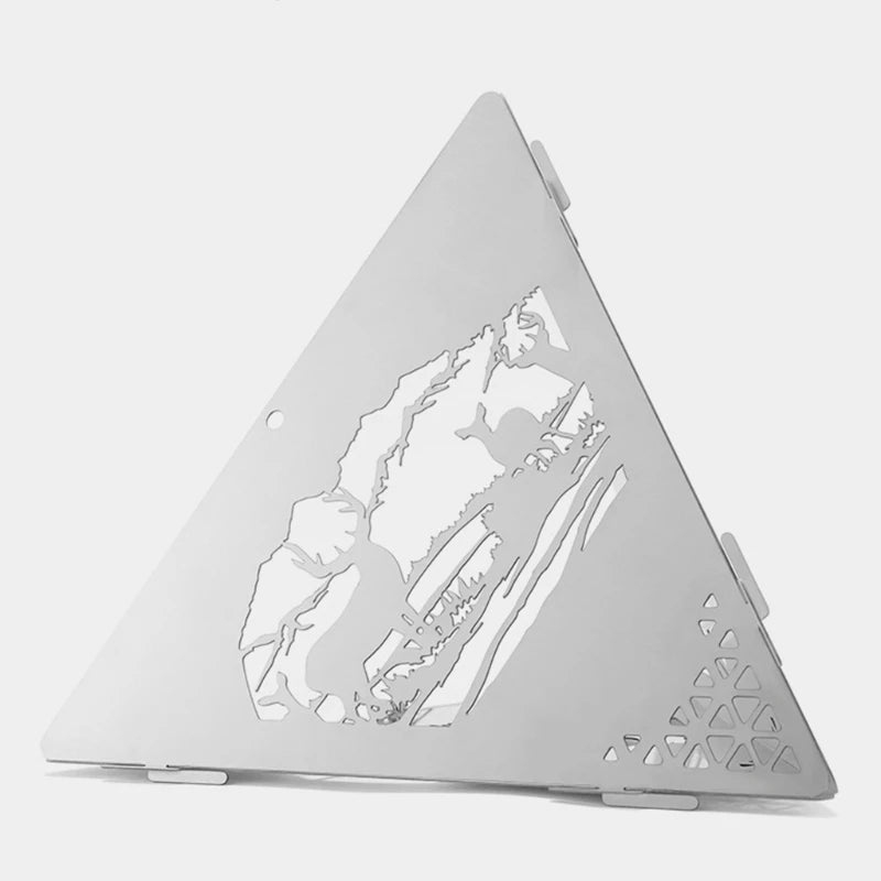 Triangle Hanging Furnace Bonfire Campfire Pit Camping Wood Stove Stand Frame Pit