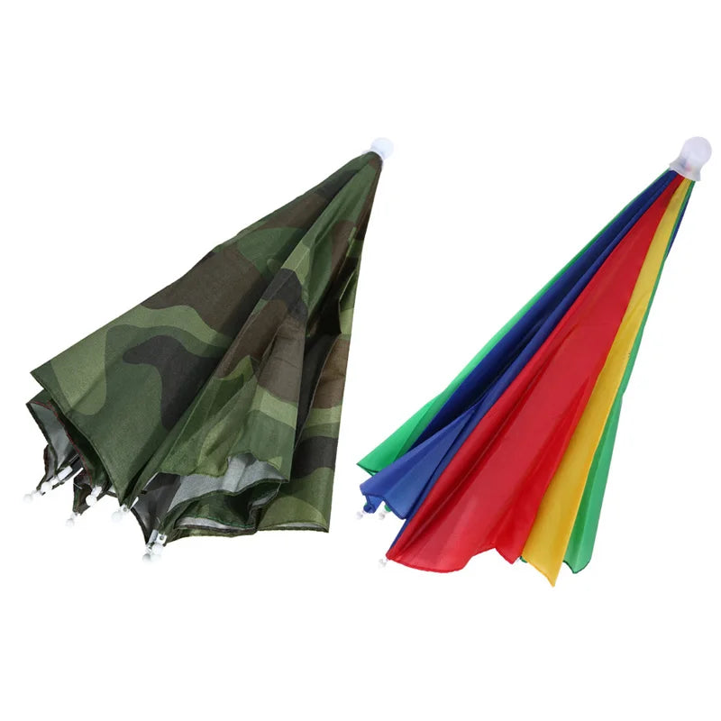 55/65cm Fishing Cap Outdoor Umbrella Hat Sun Shade Waterproof  Camping Hiking Fishing Festivals Parasol Foldable Brolly Cap