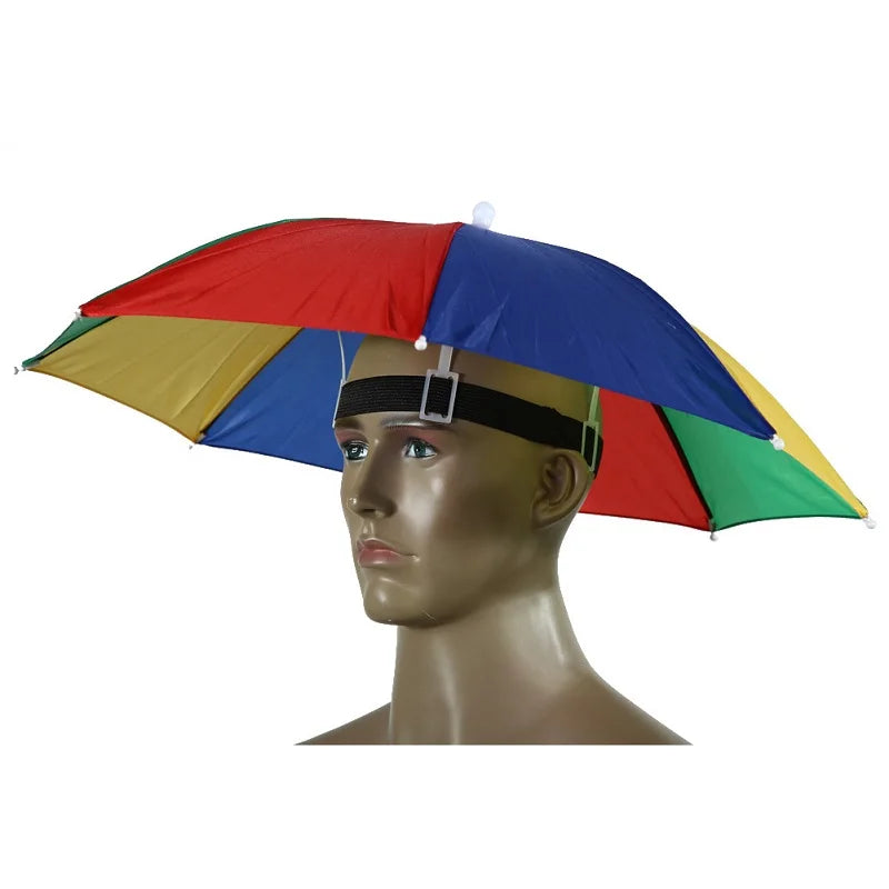 55/65cm Fishing Cap Outdoor Umbrella Hat Sun Shade Waterproof  Camping Hiking Fishing Festivals Parasol Foldable Brolly Cap