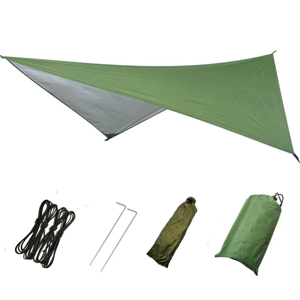 1.4-3m Awning Waterproof Tarp Tent Shade Ultralight Garden Canopy Sunshade Outdoor Camping Hammock Rain Fly Beach Sun Shelter