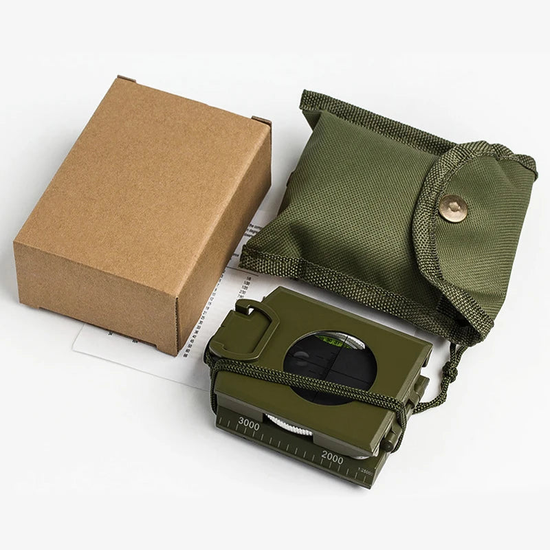 Outdoor Survival Gear Green Compass Camping Hiking Geological Compass Digital Compass Camping Navigation Equipment Gadgets