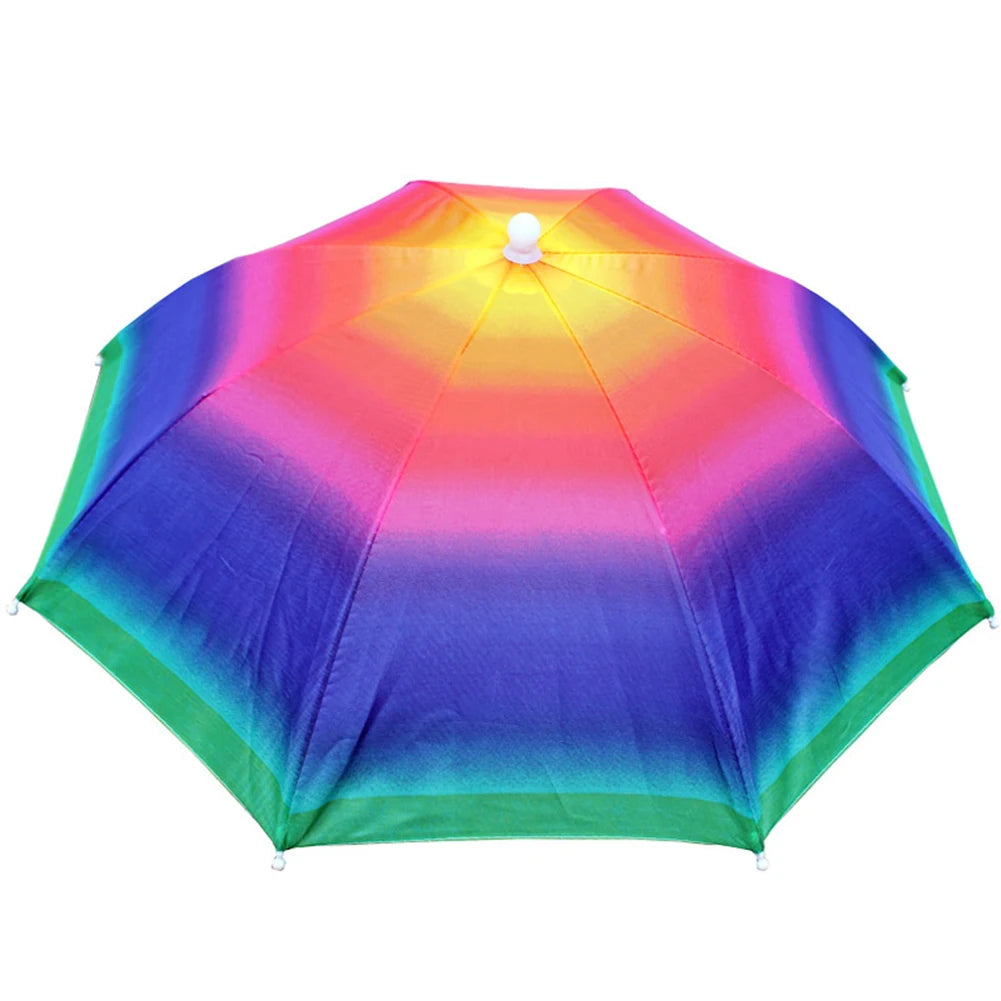 55/65cm Fishing Cap Outdoor Umbrella Hat Sun Shade Waterproof  Camping Hiking Fishing Festivals Parasol Foldable Brolly Cap