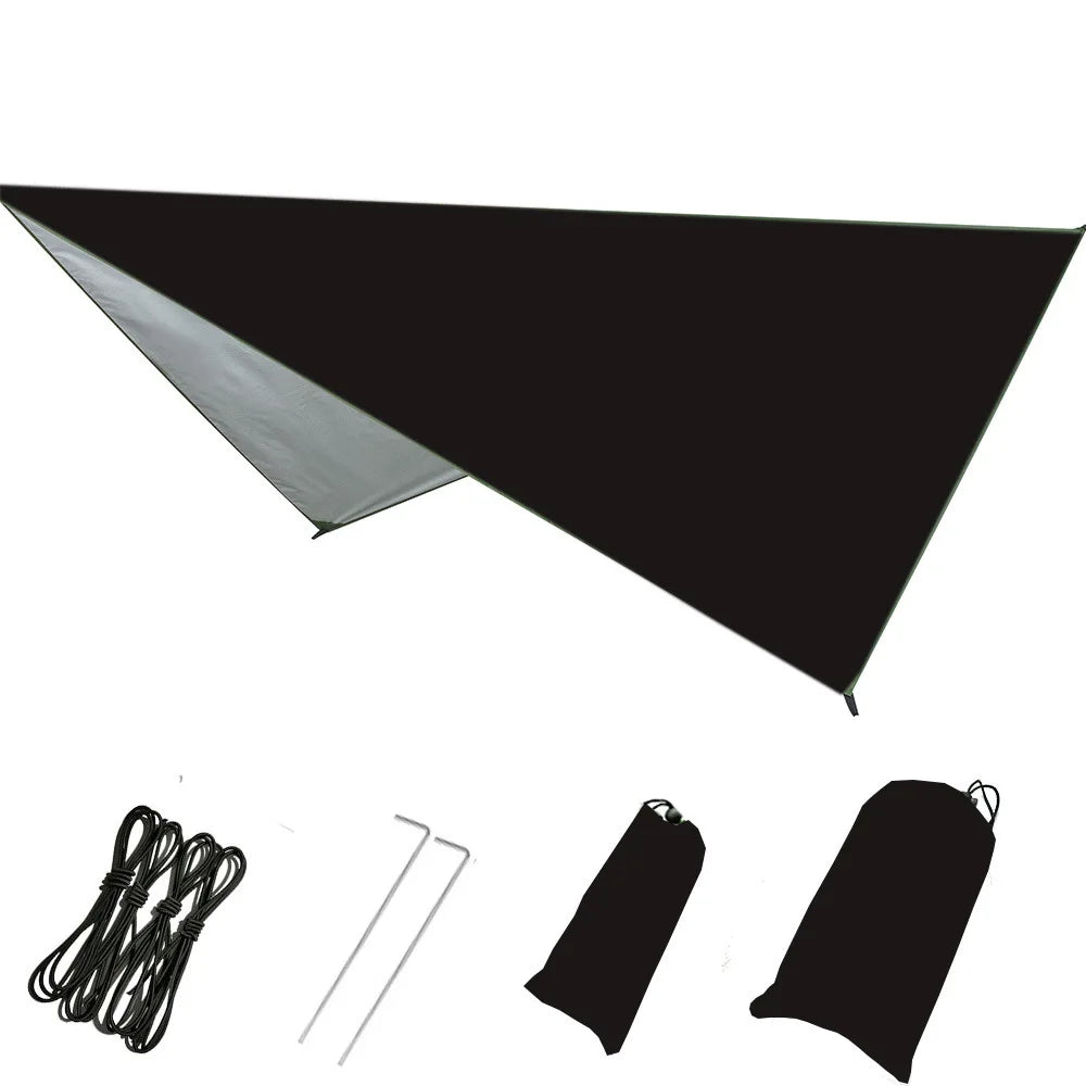 1.4-3m Awning Waterproof Tarp Tent Shade Ultralight Garden Canopy Sunshade Outdoor Camping Hammock Rain Fly Beach Sun Shelter