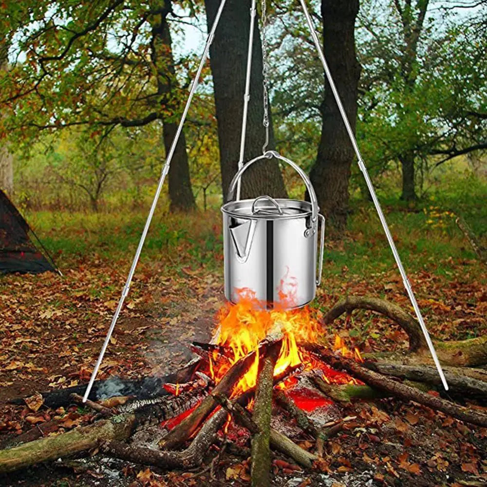 Camping Kettle Outdoor Camping Portable Hanging Kettle Tourist Kettle 1.2L Pot Teapot Picnic Pot Cooker Camping Supplies