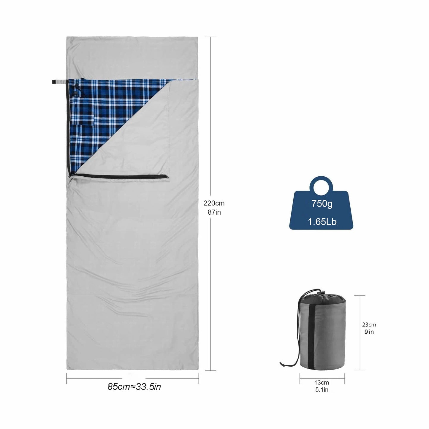 Flannel Heated Sleeping Bag Liner, Warm And Ultra Light, Outdoor Camping Travel Bed Sheet, USB Interface， With Compression Bag