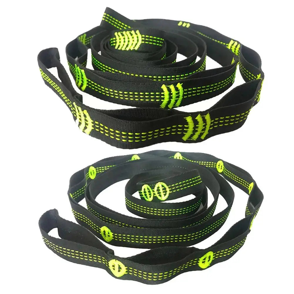 1pc Hammock Straps Special Reinforced Polyester Straps 10 Ring High Load-Bearing Barbed Black Outdoor Hammock Straps Accessories