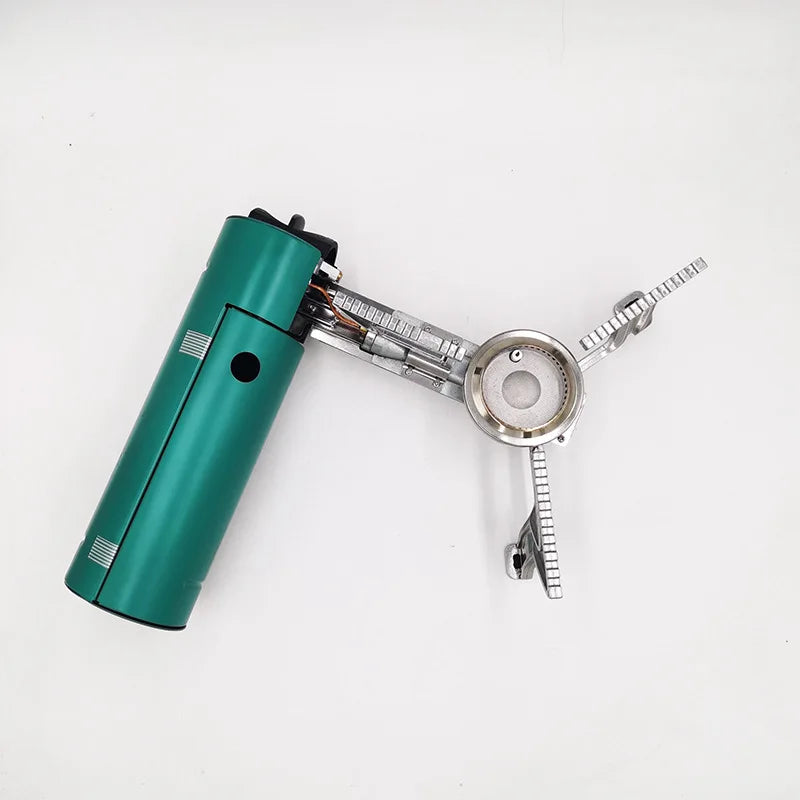 Outdoor Camping Stove Portable Camping Hiking High-Fire Integrated All-in-One Gas Burner Outdoor Backpacking Camp Cooker