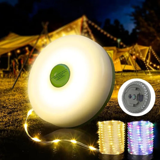 Camping String Lights Hanging Waterproof Portable LED Lights Suitable for Outdoor Terraces Awnings Gardens Party Essentials