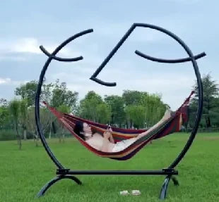 Hammock Swing with Steel Stand for Interactive Fun Theme Park Outdoor Patio Photogenic Props Landscape Landmarks Decoration