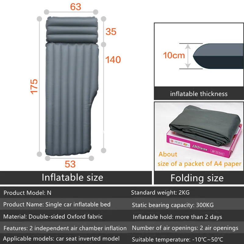Best Universal Inflatable Car Mattress SUV Jeep Truck Car Back Seat Air Mattress Single Outdoor Camping Car Air Bed New