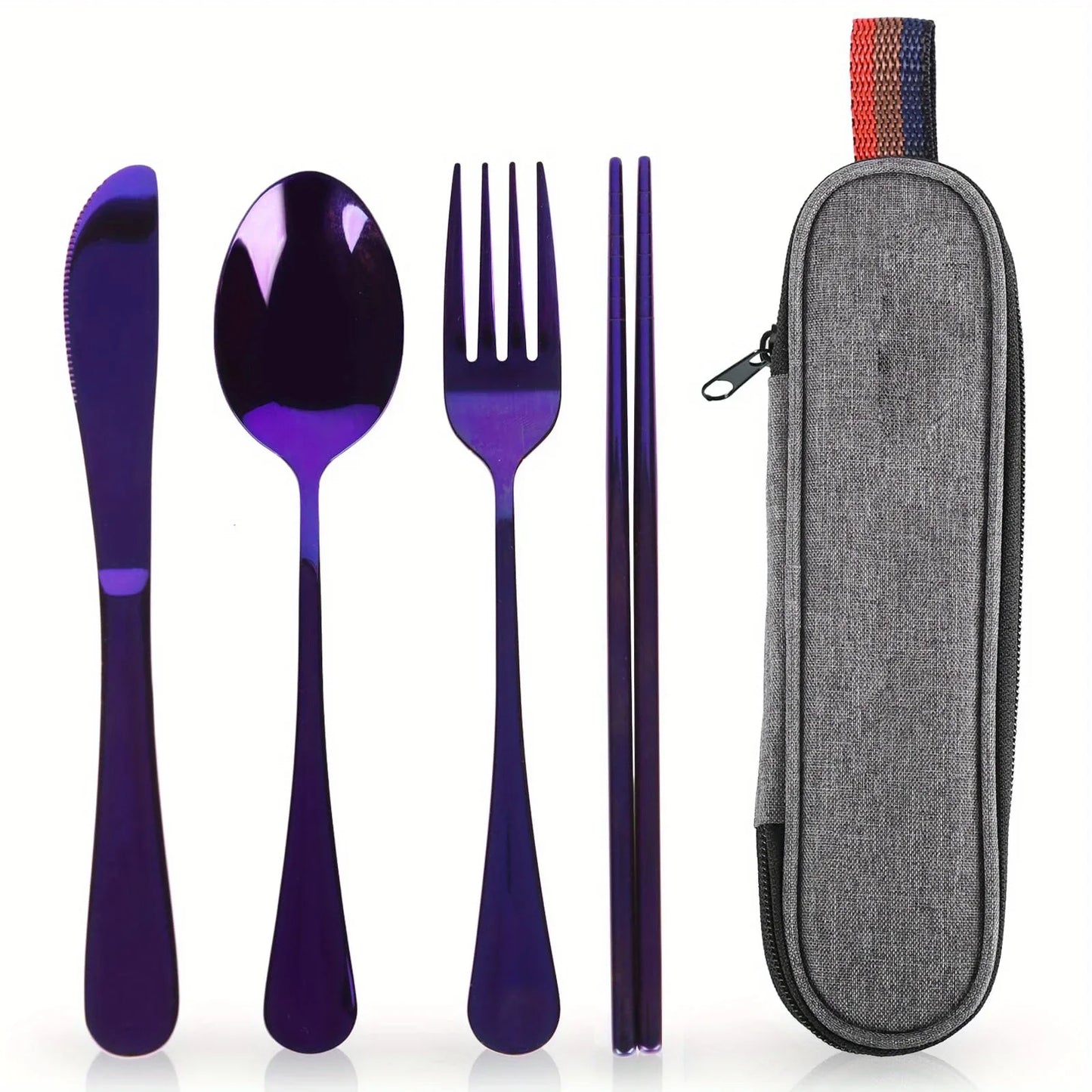 Camping Cookware with Case Camping Utensils Kit Includes Spoon Fork Knives Chopsticks Travel Flatware for Outdoor Picnics