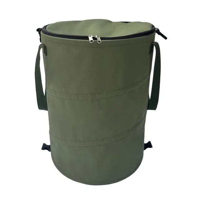 Camping Trash Can Pop-up Circular Storage Pail Canvas Foldable Recycling Bin Outdoor Garbage Garden Yard Garbage Bag