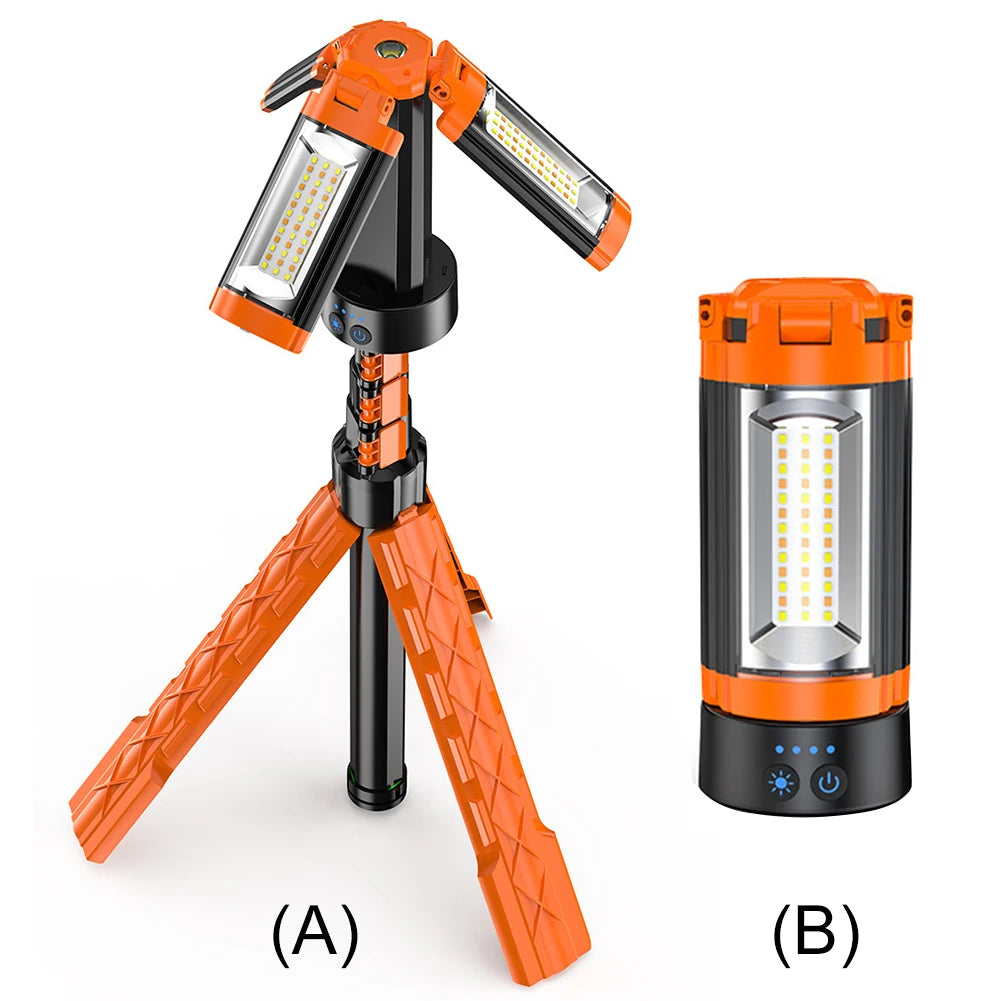 Folding Camping Light LED Work Light Multifunctional Rechargeable Camping Lantern Portable Camping Light for Adventure Fishing