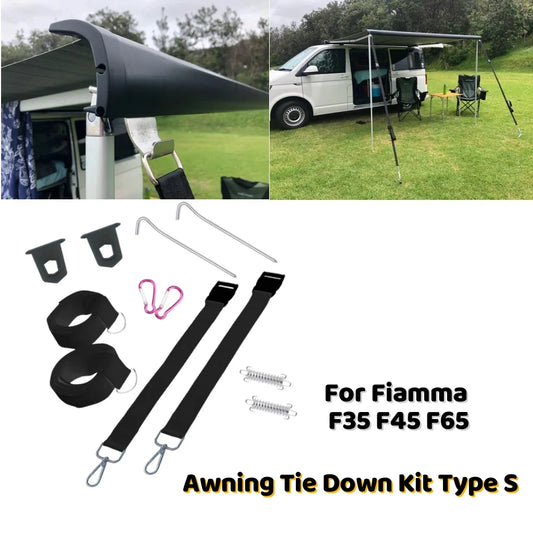 1Set Caravan Awning Tie Down Type S Black For Fiamma F35 F45 F65 Motorhome Camper Outdoor Camping Accessories