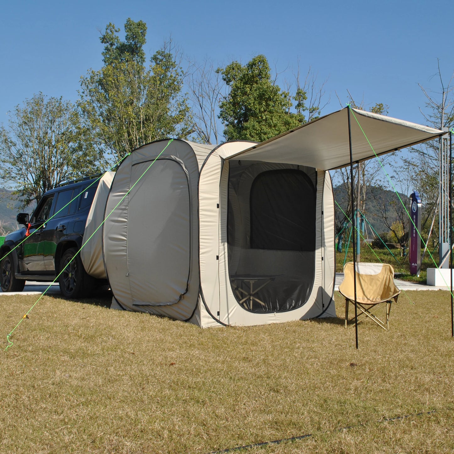 Car Tent Waterproof Tent, Car Tailgate Tent,Pop Up Car Rear Tent, SUV Tent Camping Car Tents for Campers Multipurpose Truck Tent