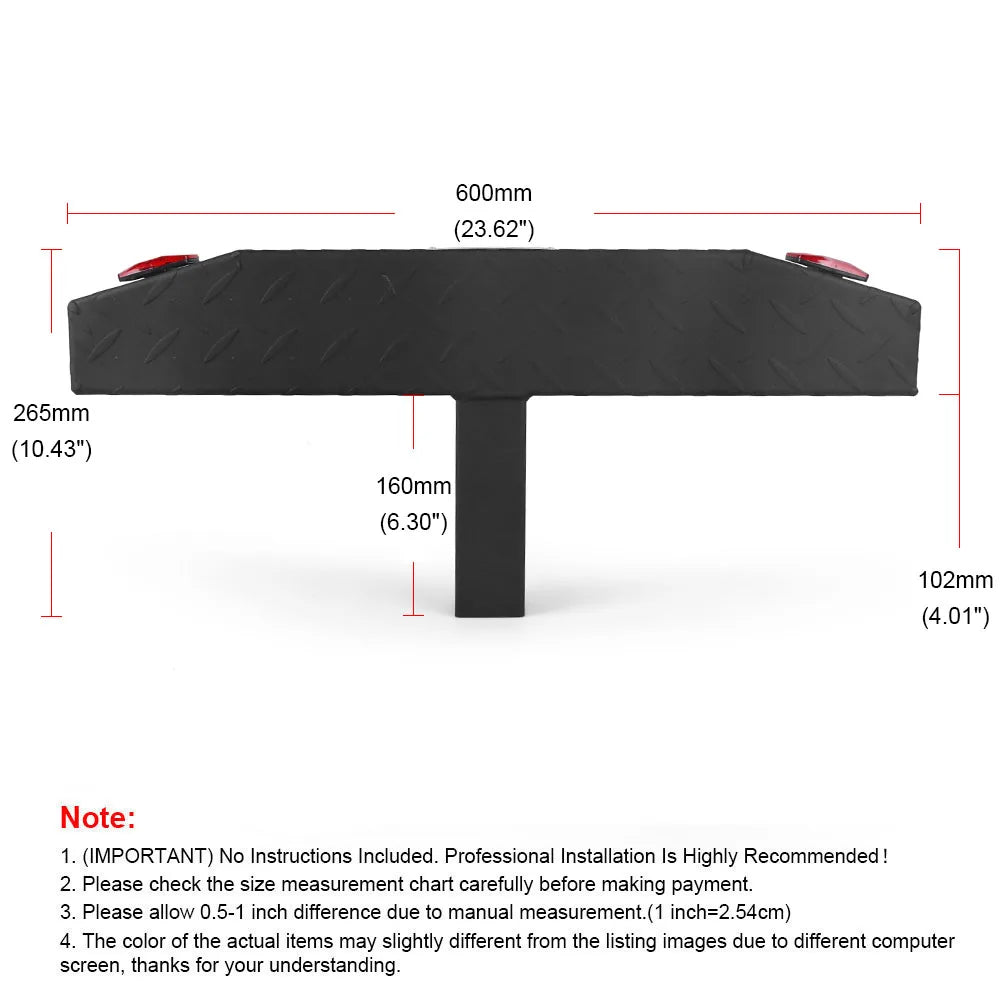 60cm Hitch Mount Bump Step Anti Slip USA Style For 2'' Hitch Receiver With Safety Reflectors For RV SUV Truck Flatbed Camper