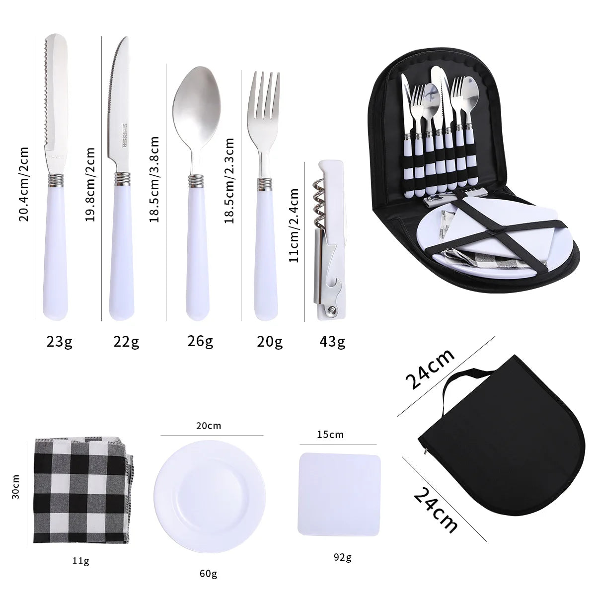 New Travel Tableware Set Portable Stainless Steel Outdoor Camping Tableware Portable Tableware Set