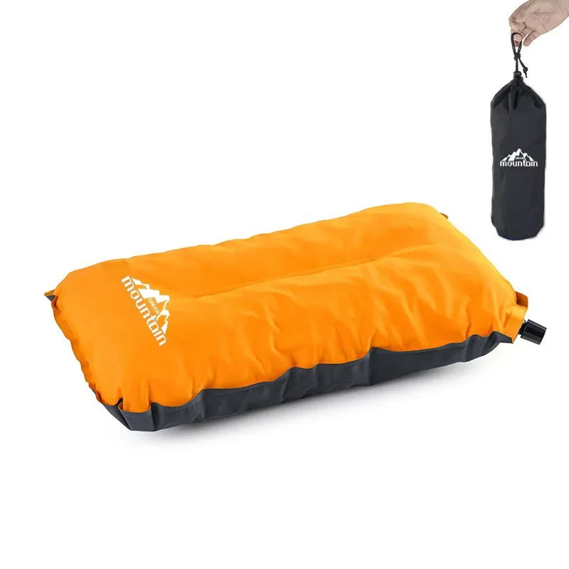New outdoor camping automatic inflatable pillow Sponge pillow easy to accommodate comfortable pillows