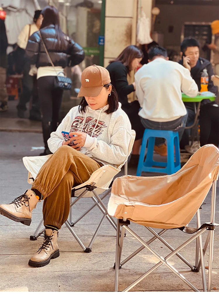Outdoor Folding Moon Chair Portable Chair Camping Chair Picnic Gear Fishing Small Horse Stool Student Sketching