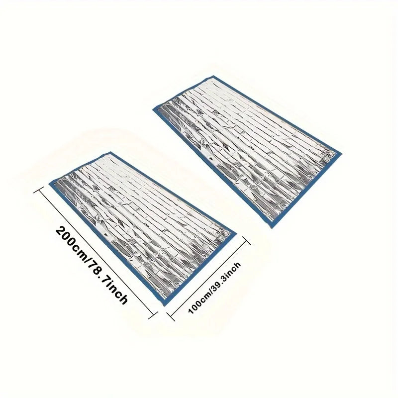 2 PCS Portable Insulated Sleeping Bags Emergency Shelter Camping Sleep Bag Travel