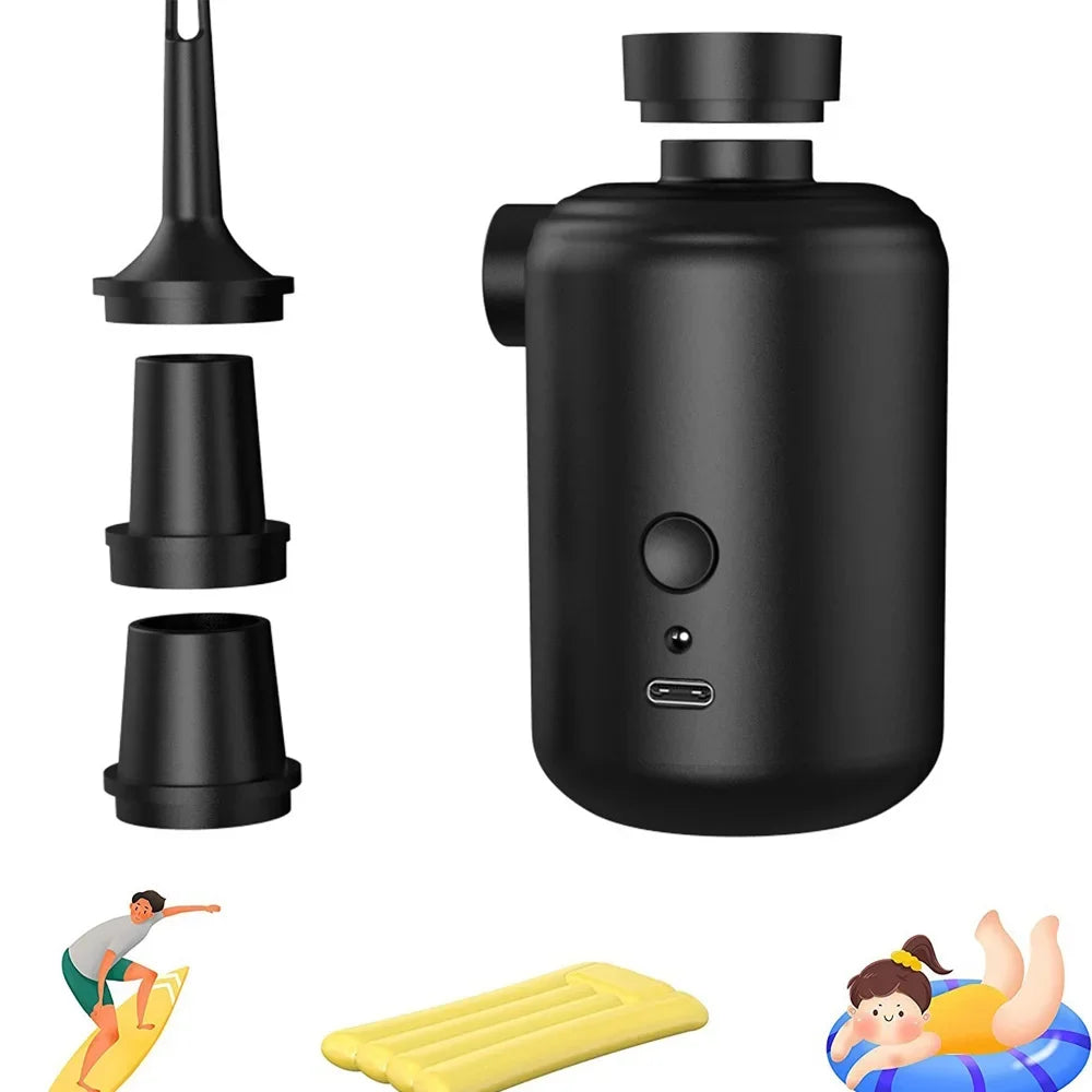 Outdoor portable camping air pump charging and pumping dual-purpose air mattress air pump swimming ring electric inflator
