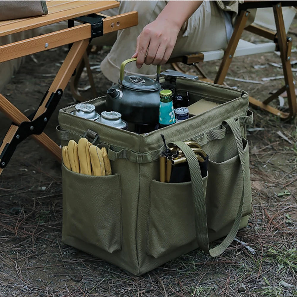 Camping Cooking Utensil Storage Tool Box Multifunction Car Trunk Storage Bag Large Capacity Collapsible Outdoor Hiking Fishing