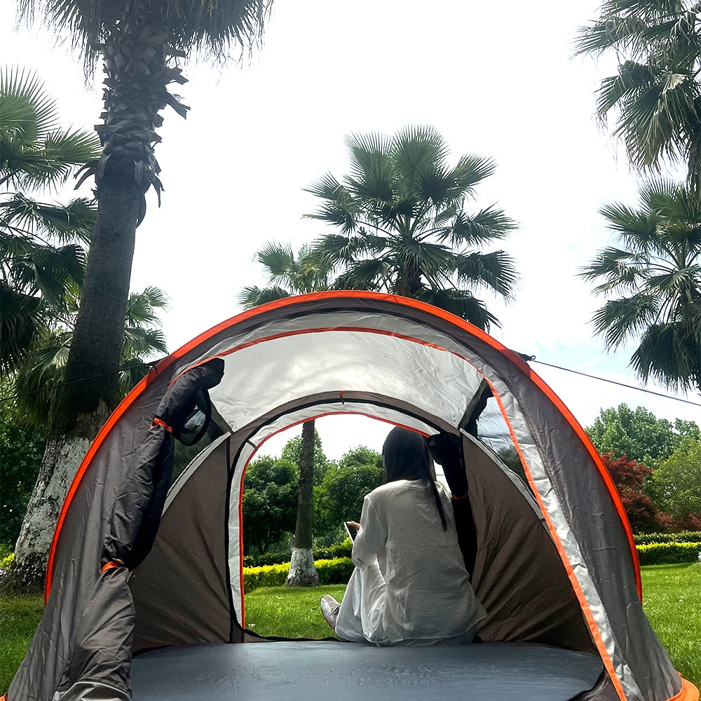 A camping tent, family travel tent that can accommodate 3-4 people, portable outdoor rainproof tent, perfect for camping hiking