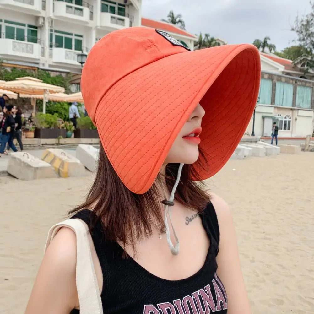 UV Protection Women Hat Fashionable Visor Big Brim Summer Hats Outdoors Sun Protection Breathable Sun Protection Caps