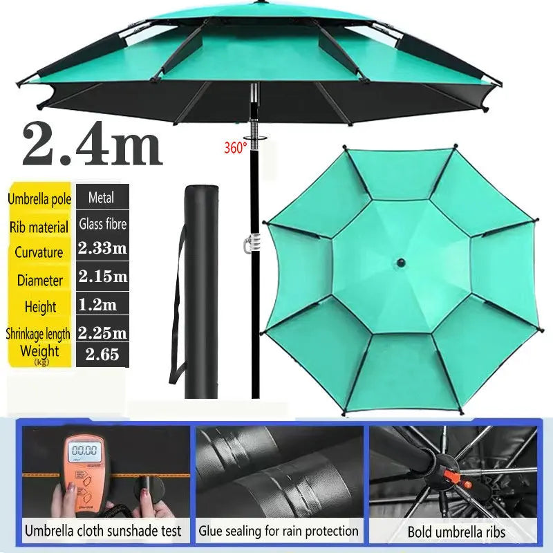 Fishing Umbrella Outdoor Sunshade Protector Thickened Version Beach Camping Backyard Large Parasol Waterproof Outdoor Umbrella