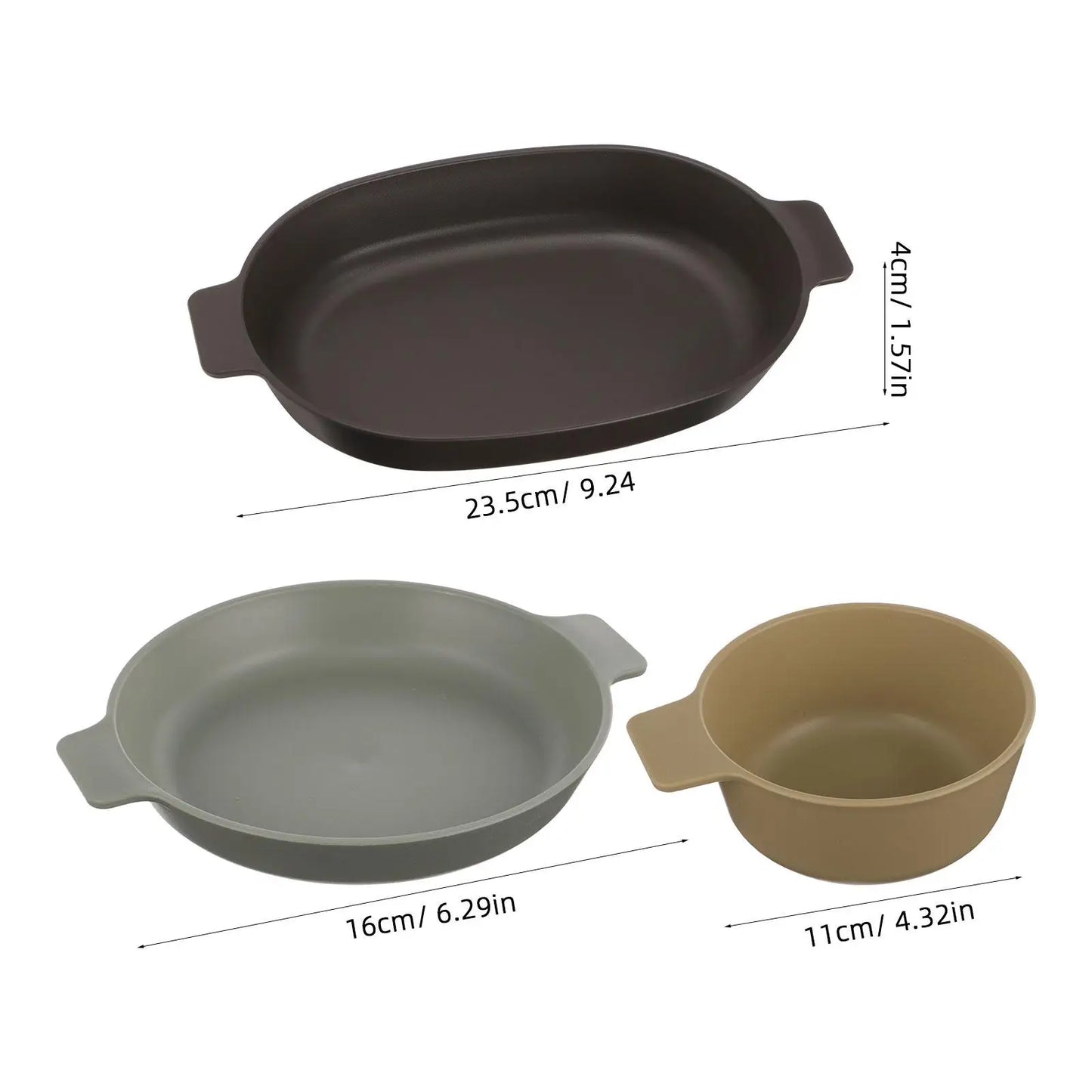 9Pcs Portable Camping Tableware Set Lightweight Plastic Dinnerware Dishes Outdoor BBQ Picnic Hiking Plates Bowls Easy Clean