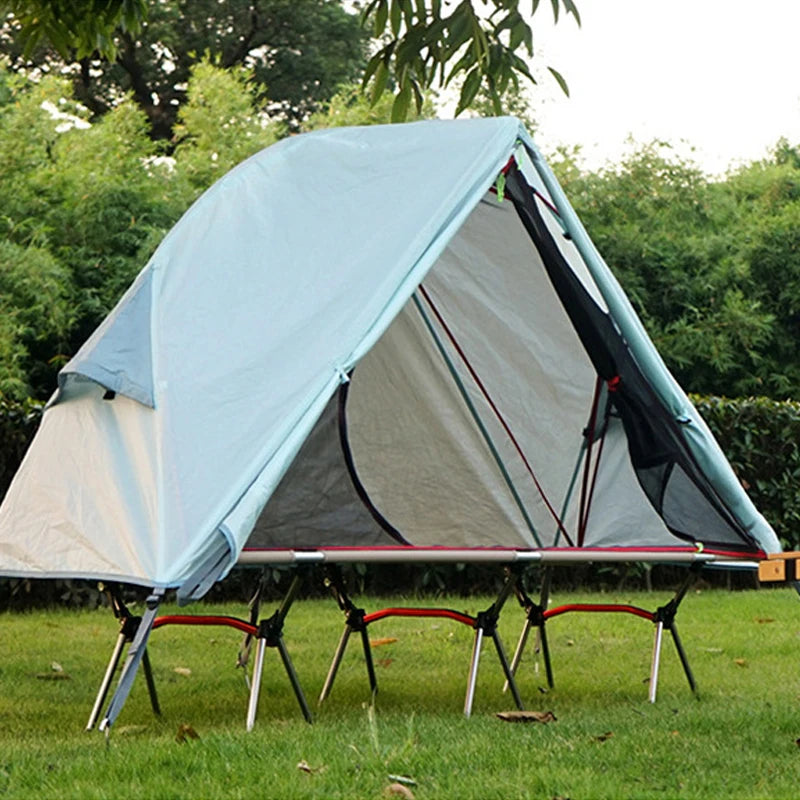 Outdoor Camping Tent, Foldable Bunk Bed Tent, Portable Single Person Marching Bed Tent, Mosquito Proof Beach Tent, Hiking Tent