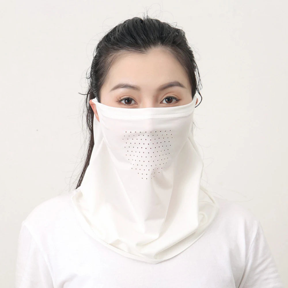 UV Protection Mask Flower Pattern Ear Hanging Sunscreen Mask UV Protection Neck Wrap Cover Bandana Scarf Women Sun Blocking Mask