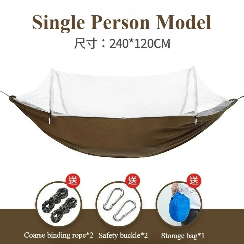 2025 Camping Hammock with Mosquito Net Sleeping Tent Hammock Suitable for Camping Outdoor Hammock for Garden with Storage Bag