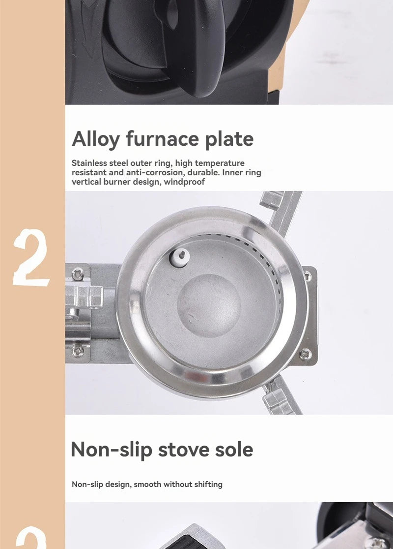 Outdoor Camping Stove Portable Camping Hiking High-Fire Integrated All-in-One Gas Burner Outdoor Backpacking Camp Cooker