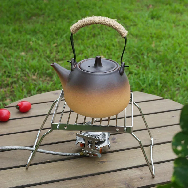 Camp Grill with Foldable Legs-304 Stainless Steel Grill Grate for Gas Stove-Ultralight Campfire Stand-Portable Grill Grid